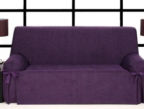 Καλύμματα καναπέ σταθερά με δέστρες Kioto-Διθέσιος-Μωβ -10+ Χρώματα Διαθέσιμα-Καλύμματα Σαλονιού