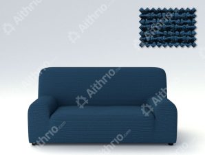 Ελαστικά Καλύμματα Προσαρμογής Σχήματος Καναπέ Bielastic Alaska-Μπλε-Τριθέσιος -10+ Χρώματα Διαθέσιμα-Καλύμματα Σαλονιού
