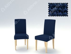Σετ (2 Τμχ) Ελαστικά Καλύμματα Καρέκλας Με Πλάτη Super Elastic Milos – C/4 Μπλε